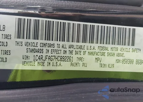 2017 Jeep Grand Cherokee Altitude 4X4 from USA, damaged, VIN 1C4RJFAG7HC892261
